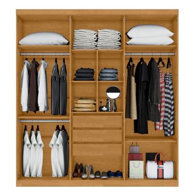 Guarda Roupa Casal Ingá Naturalle 6 Portas 3 Gavetas com Espelho MDP Casa H