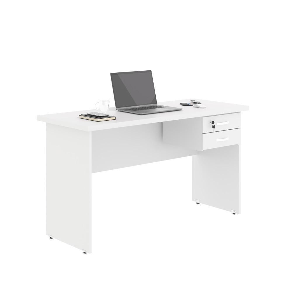 Mesa De Escritorio Com Armário 2 Portas Pampulha Branco - 4
