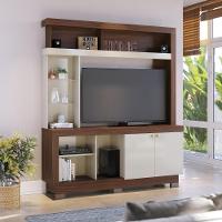 Home Para Tvs 50 3 Prateleira Nice Nogueira Real Off White - 3