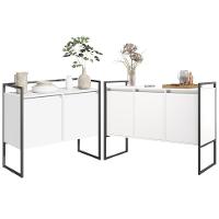 Conjunto Buffet Industrial 2 E 3 Portas Branco Preto - 1