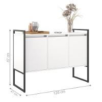 Conjunto Buffet Industrial 2 E 3 Portas Branco Preto - 3