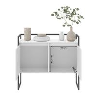 Conjunto Buffet Industrial 2 E 3 Portas Branco Preto