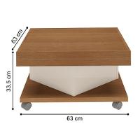 Mesa De Centro 4 Rodízios Cambará Cinamomo Off White - 2