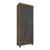 Roupeiro Trapani 2 Portas Cinamomo Grafite - 3