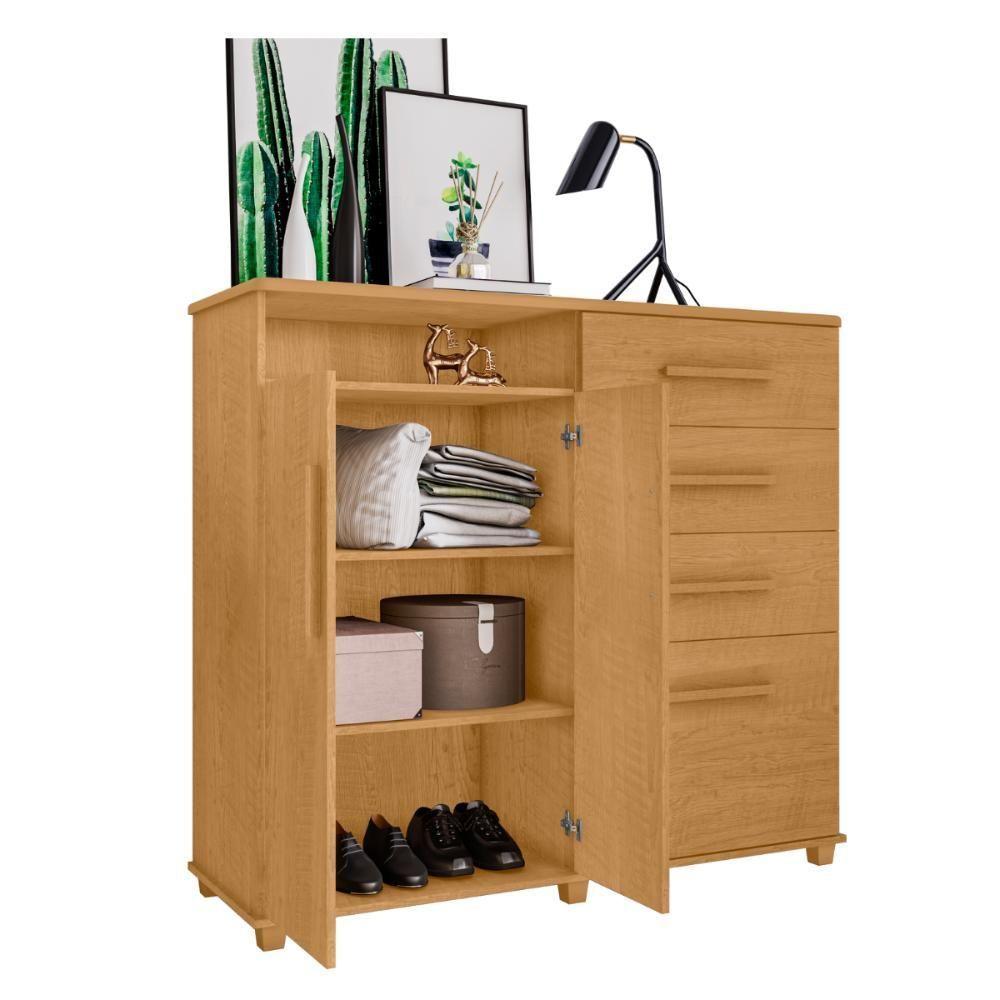 Cômoda Com 2 Portas E 4 Gavetas Seábra Naturalle - 3
