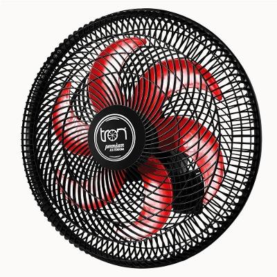 Ventilador de Parede Casa H 130W 44cm 6 Pás 3 Velocidades Preto e Vermelho Lorena 220V