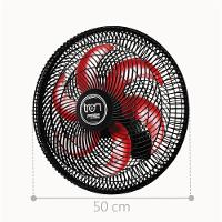 Ventilador Parede Lorena Preto Oscilante 220V Pás Vermelho - 2