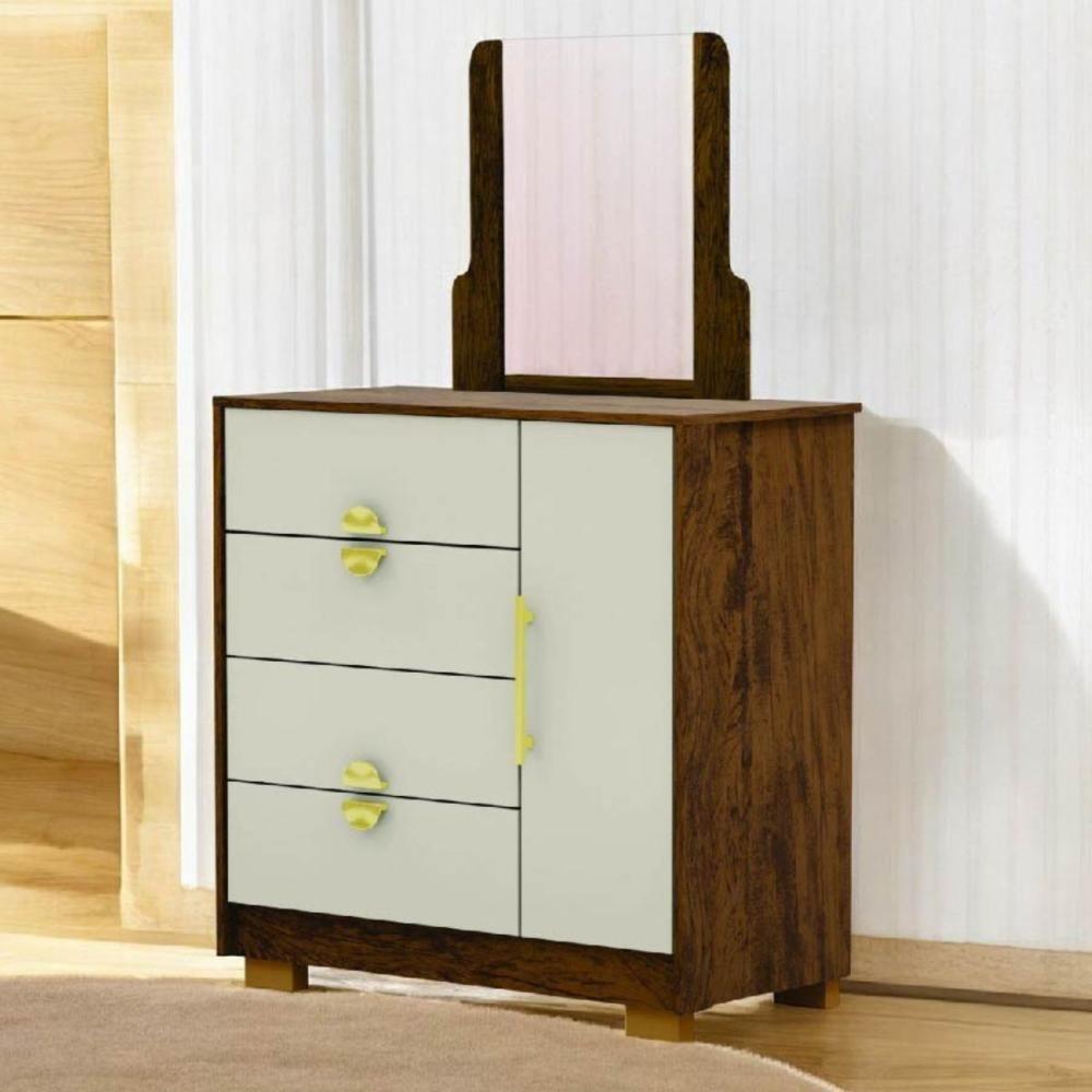 Cômoda Sapateira 4 Gavetas Espelho Paraguai Imbuia Fendi - 1