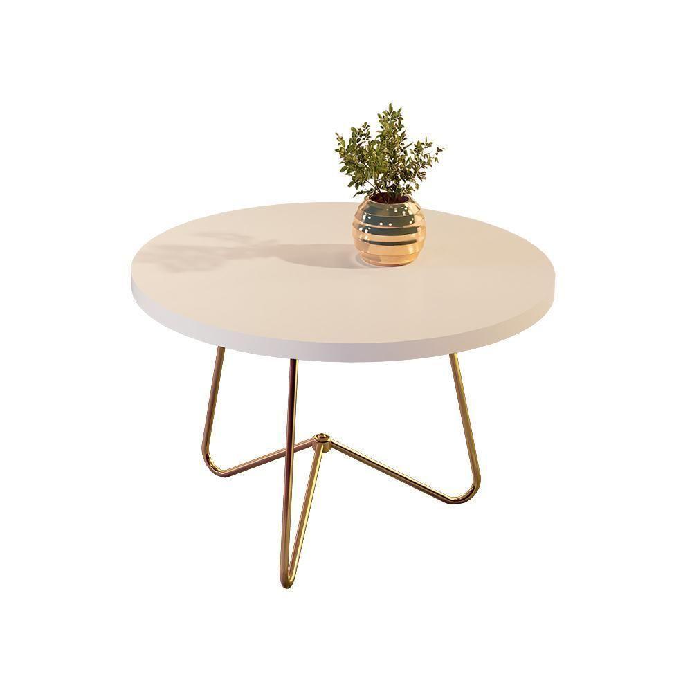 Mesa De Centro Salerno Perola Pe Dourado - 1