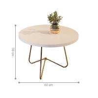 Mesa De Centro Salerno Perola Pe Dourado - 2