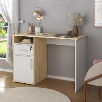 Mesa Para Computador Com 1 Gaveta Sevilha Carvalho Branco - 4