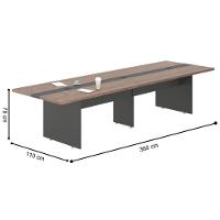 Mesa De Reunião 3,60 Plot Noce Preto - 2