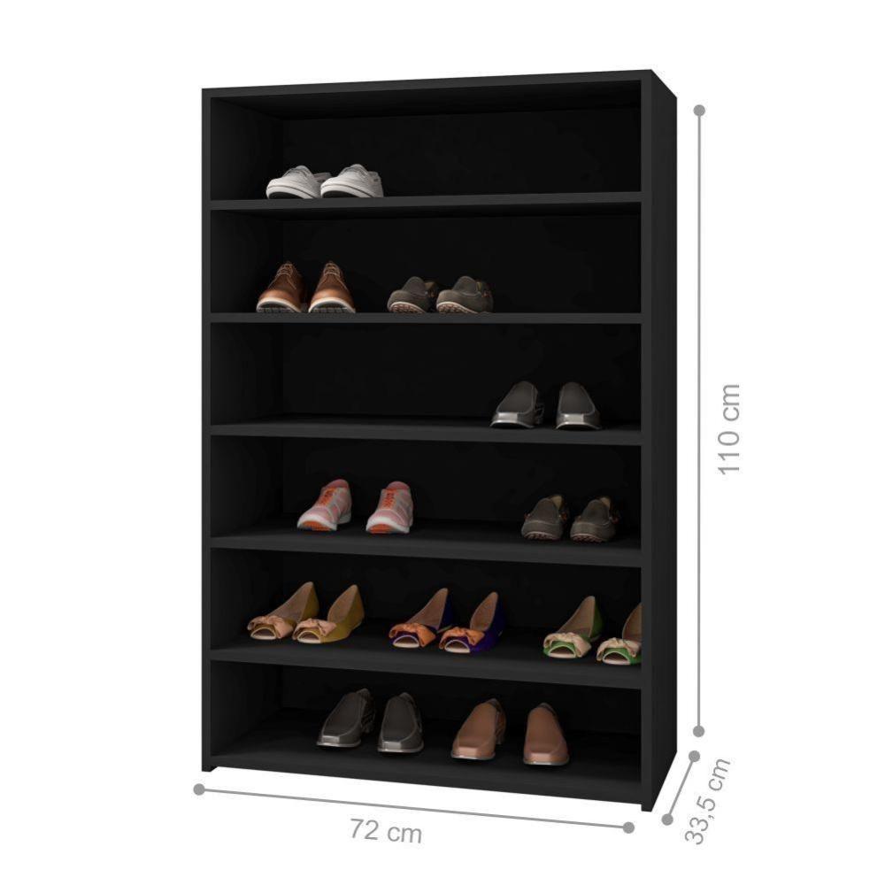 Sapateira Lana Preto 5 Prateleiras - 2