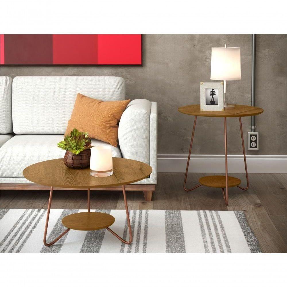 Jogo De Mesa Centro E Lateral Home Freijo - 5