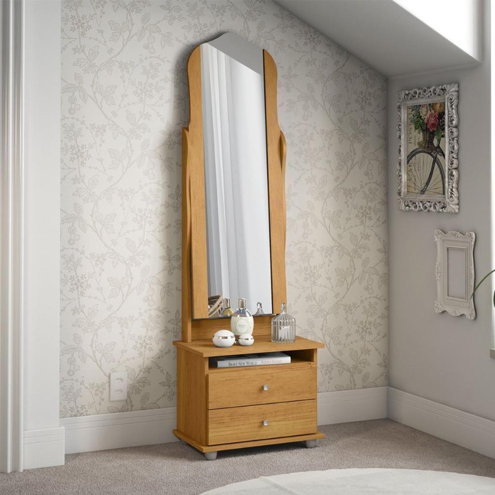 Toucador Com 2 Gavetas Espelho Delta Cinamomo - 1