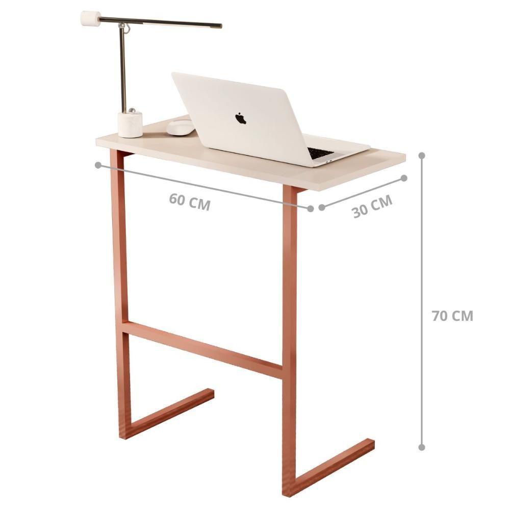 Mesa Notebook Pés Ferro Bolonha Pérola Bronze - 3