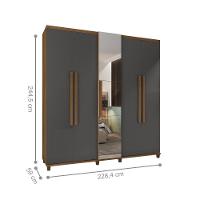 Roupeiro 5 Portas Arezzo Cinamomo Off White Com Espelho - 2