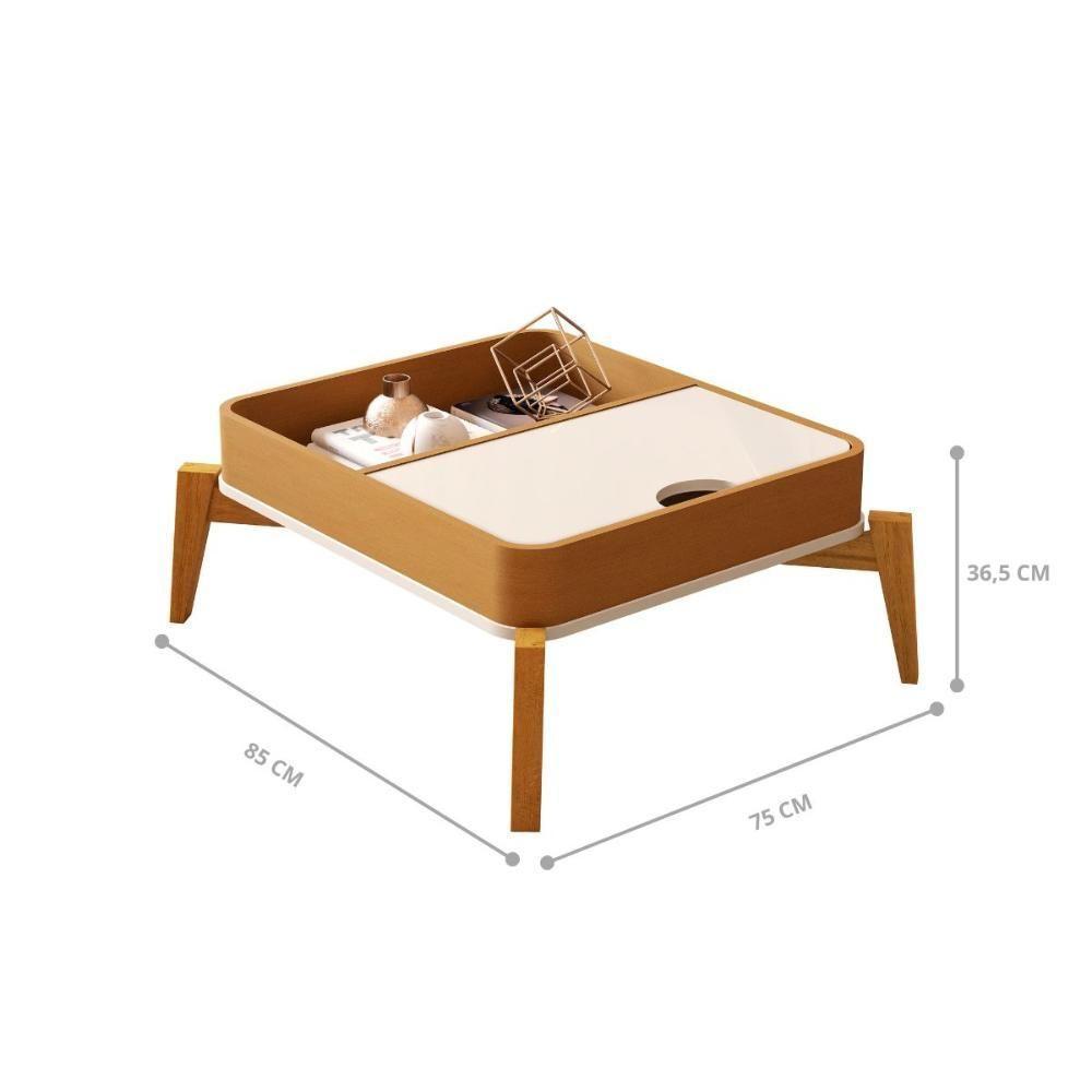 Conjunto Mesa De Centro E Buffet Rogers Off White Nature - 4