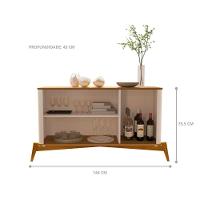 Conjunto Mesa De Centro E Buffet Rogers Off White Nature - 5