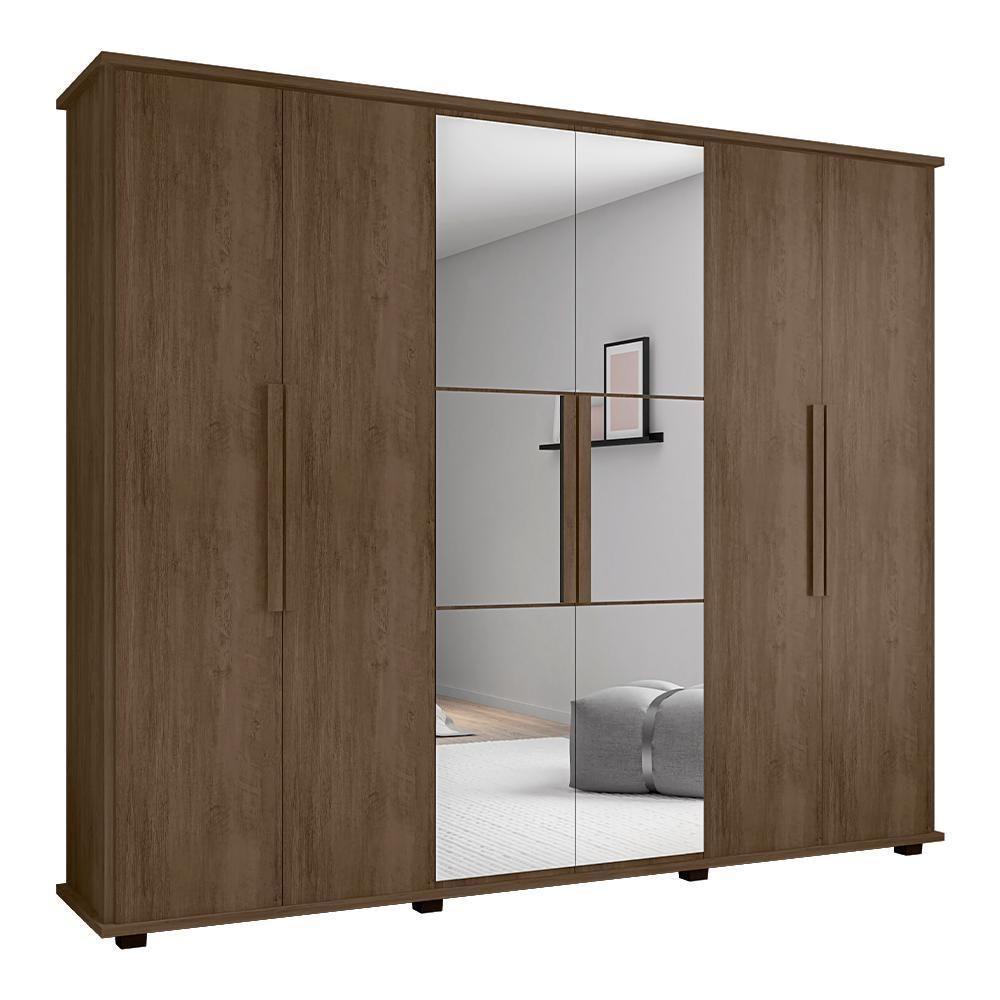 Roupeiro 6 Portas Bérgamo Freijó Com Espelho - 1