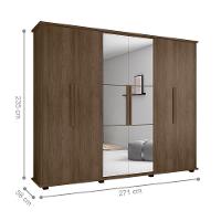 Roupeiro 6 Portas Bérgamo Freijó Com Espelho - 2