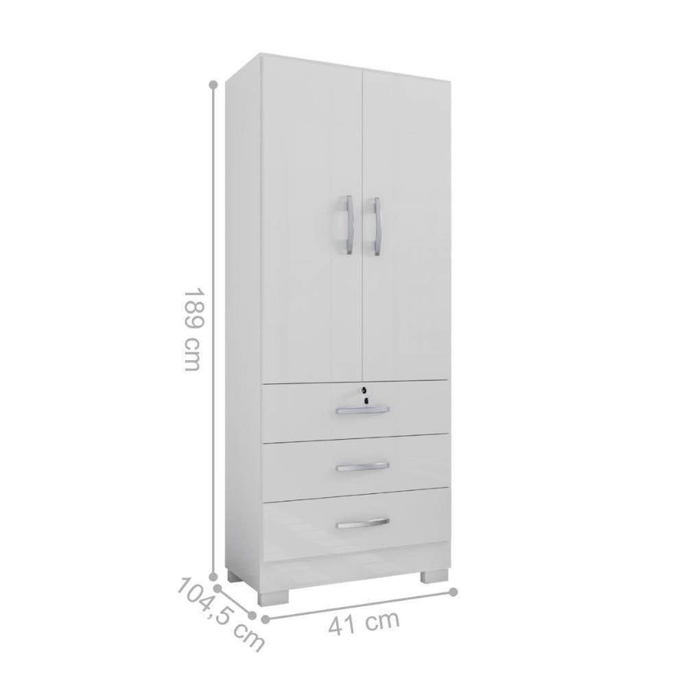 Roupeiro 2 Portas E 3 Gavetas Sneek Branco - 4