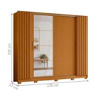 Roupeiro Flex Ripado Com Espelho Arapuã Cinamomo Off White - 2