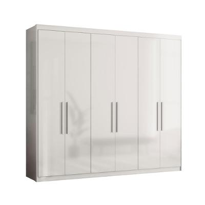 Guarda Roupa Casal Houston 6 Portas 2 Gavetas Branco MDF