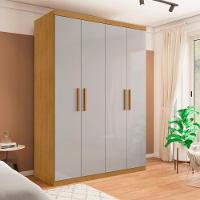 Roupeiro 4 Portas E 3 Gavetas Palmas Naturalle Off White - 1