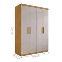 Roupeiro 4 Portas E 3 Gavetas Palmas Naturalle Off White - 2