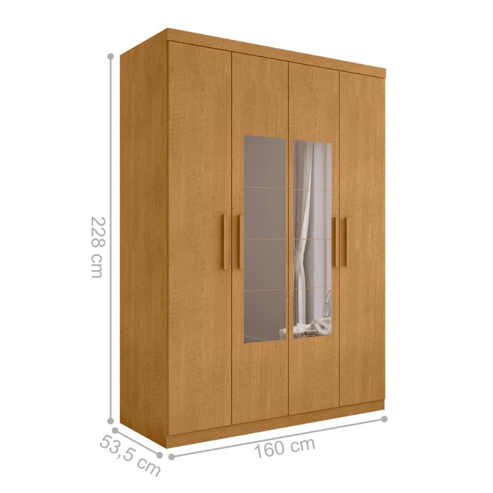 Roupeiro 4 Portas Com Espelho Ameixa Naturalle - 2