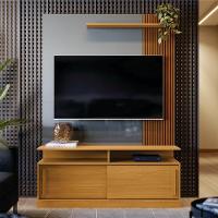 Home Para Tv Com Prateleira Ibirapuera Tauari Ripado Cinza Perolizado - 1