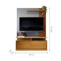 Home Para Tv Com Prateleira Ibirapuera Tauari Ripado Cinza Perolizado - 2