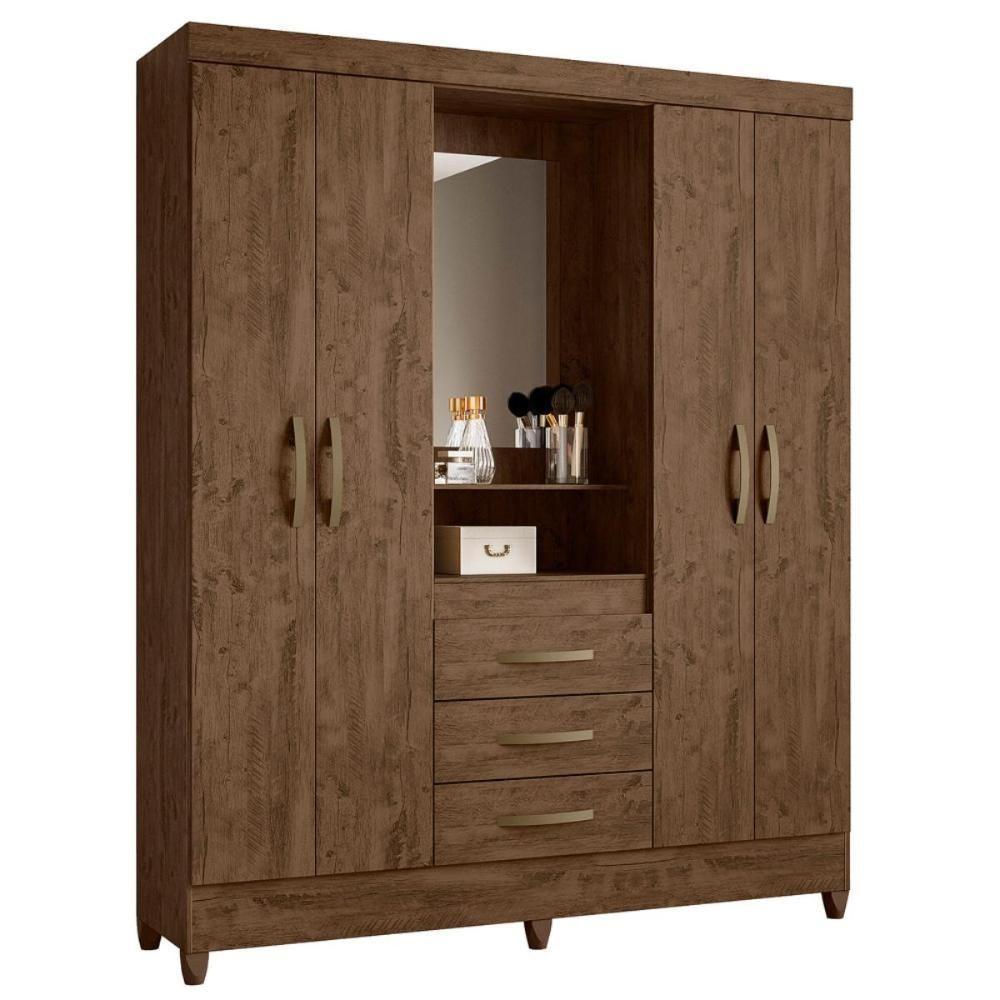 Roupeiro Com Espelho E Cômoda Volterra Freijo Off White - 2