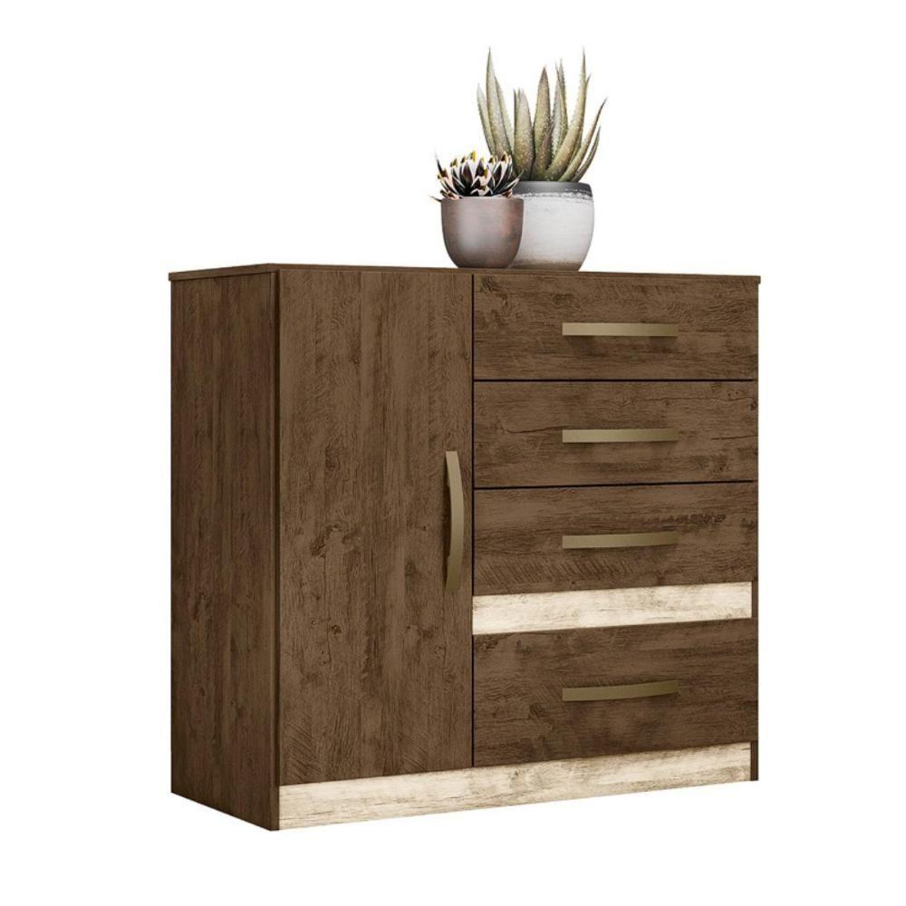 Roupeiro Com Espelho E Cômoda Volterra Freijo Off White - 6