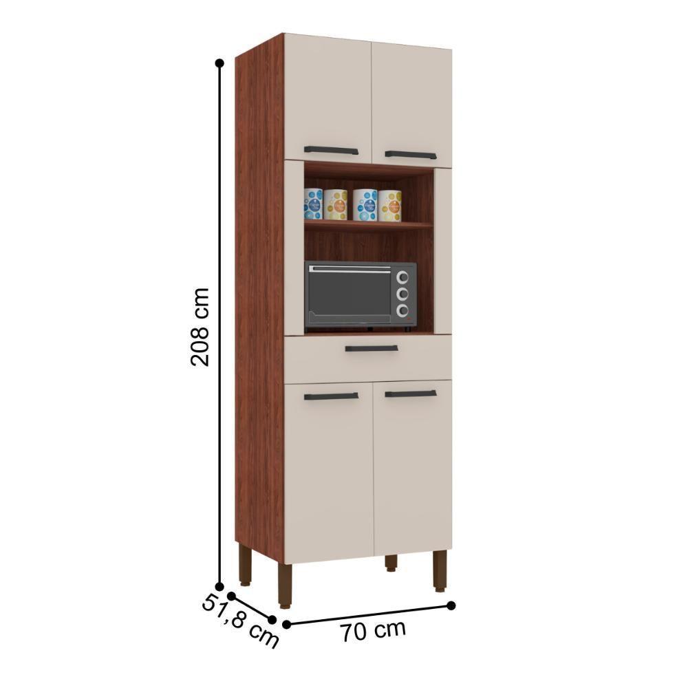 Paneleiro Cozinha Para Microondas Regina Nogueira Off White - 2