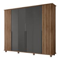 Roupeiro 6 Portas Potenza Cinamomo Grafite - 1