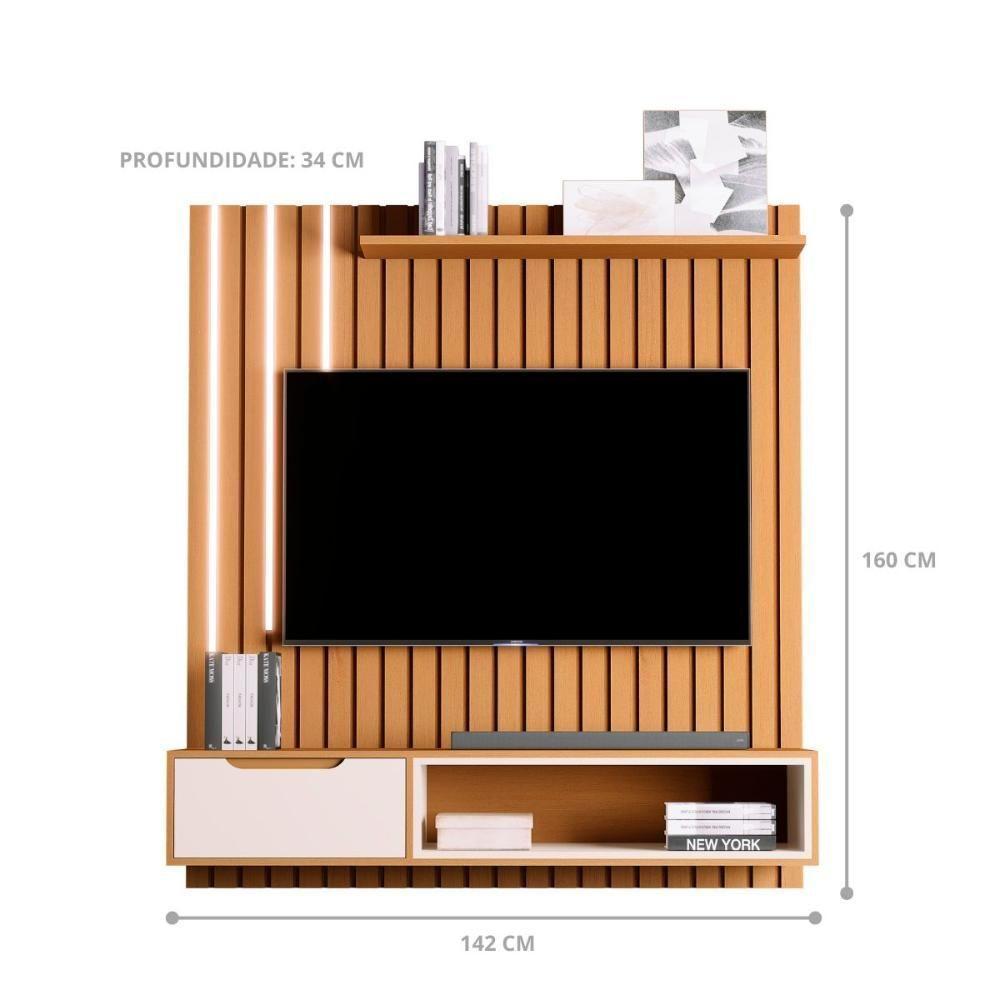 Painel Ripado Para Tv 58 Polegadas Autumn Nature Off White - 3