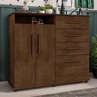 Cômoda Com 4 Gavetas 2 Portas Nugel Malbec - 1