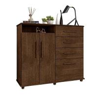 Cômoda Com 4 Gavetas 2 Portas Nugel Malbec