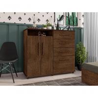 Cômoda Com 4 Gavetas 2 Portas Nugel Malbec - 5