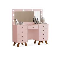 Penteadeira Com Espelho E Led Ronda Rosê - 1