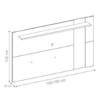 Painel Para Tv Extensível Com Prateleiras Janel Preto Noce - 2