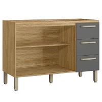 Balcão 2 Portas 3 Gavetas 1200 Ametista Freijo Gris - 2