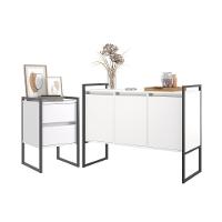 Conjunto Buffet E Gaveteiro Industrial Paris Branco - 1