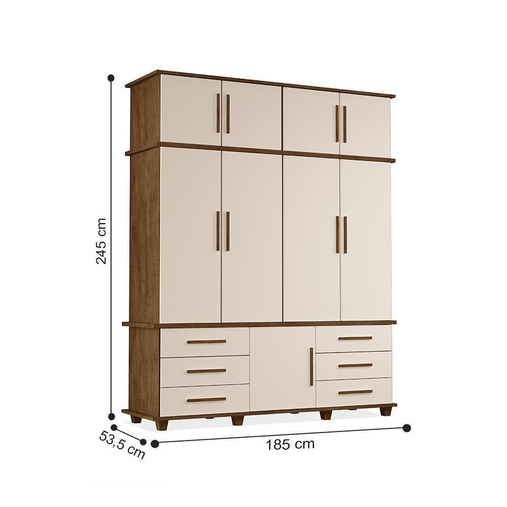 Roupeiro Dresden Com 4 Portas Malbec Off White - 3