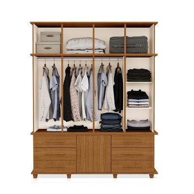 Guarda Roupa Closet Roupeiro Dresden 9 Portas 6 Gavetas Malbec-Off White MDF