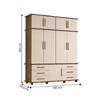 Roupeiro Dresden Com 4 Portas Malbec Off White - 3