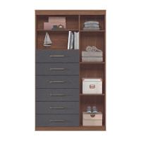 Cômoda Multiuso 6 Gavetas 1 Porta Suzhou Jatobá Grafite - 4