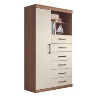 Cômoda Multiuso 6 Gavetas 1 Porta Suzhou Jatobá Areia - 1